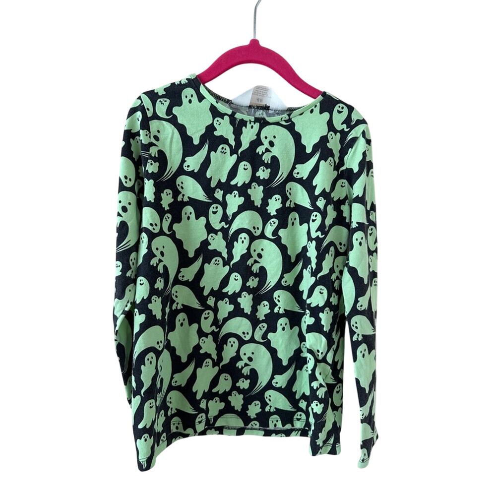 H&M Kids Glow in the Dark Printed Jersey Halloween Long Sleeve Top Sz 6X/7